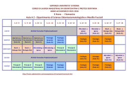 II Anno - I Semestre Aula A 2 - CdL Magistrale in Odontoiatria e