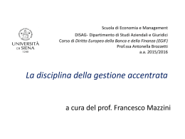 La gestione accentrata di strumenti finanziari