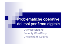 Problematiche operative dei tool per firma digitale