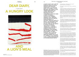 dear diary, a hungry look and a lion`s meal