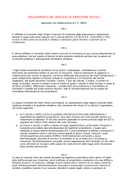 REGOLAMENTO DEL SERVIZIO DI RIMOZIONE VEICOLI