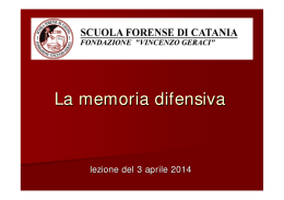 La memoria difensiva - scuola forense di catania | fondazione