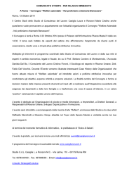 comunicato stampa - per rilascio immediato