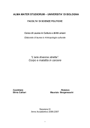 “L`aria divenne stretta”. Corpo e malattia in carcere