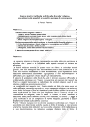 ISLAM, SHARIA E LIBERTA` RELIGIOSA IN EUROPA