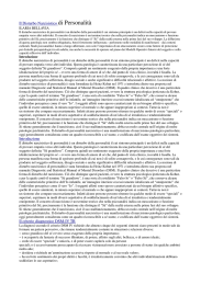 Il Disturbo Narcisistico di Personalit&agrave; Introduzione Il criterio