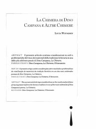 La C himera di D ino C ampana e A ltre C himere