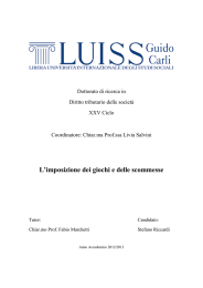 L`imposizione dei giochi e delle scommesse