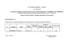 Docenti entrati a far parte dell`organico di Istituto dagli anni scolastici