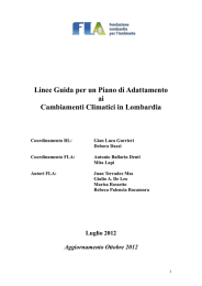 Linee Guida per un Piano di Adattamento ai Cambiamenti Climatici