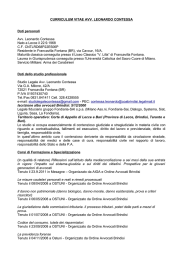 CURRICULUM VITAE AVV. LEONARDO CONTESSA Dati