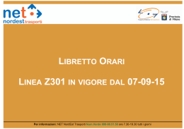 LIBRETTO ORARI LINEA Z301 IN VIGORE DAL 07-09-15