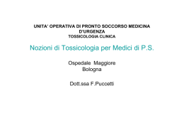 Nozioni di Tossicologia per Medici di PS