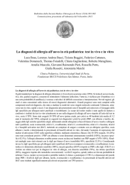 La diagnosi di allergia all`uovo in età pediatrica: test in vivo e in vitro