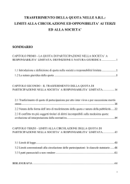 TRASFERIMENTO DELLA QUOTA NELLE S.R.L.: LIMITI ALLA