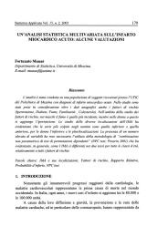 un`analisi statistica multivariata sull`infarto miocardico acuto