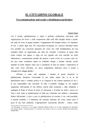 IL CITTADINO GLOBALE Tra comunicazione universale e