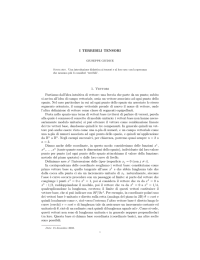 I TERRIBILI TENSORI 1. Vettori Partiamo dall`idea intuitiva di vettore