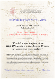 SEMINARI DI FISICA MATEMATICA &ldquo;Perch&eacute; a mia cugina piace