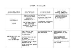 STORIA – classe quarta NUCLEI TEMATICI COMPETENZE