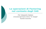 Le operazioni di Factoring nel contesto degli IAS