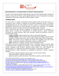 Approfondimento: Le sanzioni Russe ai Prodotti Agroalimentari