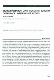 Biorevitalization and cosmetic surgery of the face