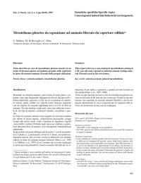 Mesotelioma pleurico da esposizione ad amianto liberato da