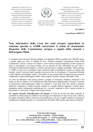 Nota informativa della Corte dei conti europea