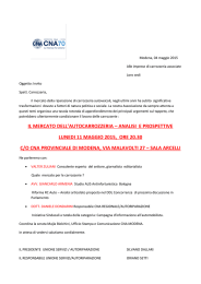 analisi e prospettive lunedi 11 maggio 2015, ore 20.30 c/o cna