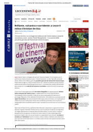 a Lecce il mitico Christian De Sica