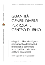 QUANTITÀ GENERI DIVERSI PER R.S.A. E CENTRO DIURNO