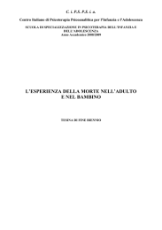 l`esperienza della morte nell`adulto e nel bambino