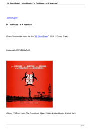 [28 Giorni Dopo] * John Murphy: `In The House - In