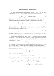Omotopia, forme chiuse e esatte Per curva intendiamo una curva