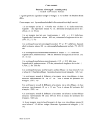 Classe seconda Problemi sui triangoli ( seconda parte ) I seguenti