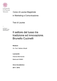 Il settore del lusso tra tradizione ed innovazione. Brunello Cucinelli