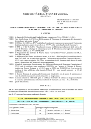 Decreto nomina vincitori - Università degli Studi di Verona