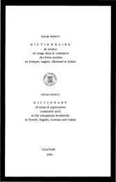 Dictionnaire - International League of Antiquarian Booksellers