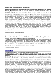 Sulla strada – Rassegna stampa 10 luglio 2013 Spaventoso