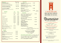 Listino Asporto - Rosmarino Pizzeria Enogastronomica