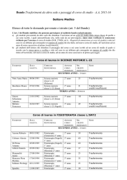 Bando Trasferimenti da altra sede e passaggi di corso di studio