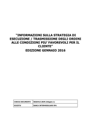 informazioni sulla strategia di esecuzione / trasmissione degli ordini