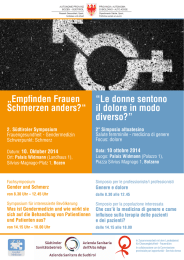 &bdquo;Empfinden Frauen Schmerzen anders?&ldquo; &ldquo;Le donne sentono il
