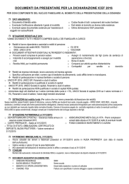DOCUMENTI DA PRESENTARE PER LA DICHIARAZIONE ICEF 2016