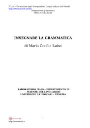 Insegnare la grammatica. Maria Cecilia Luise