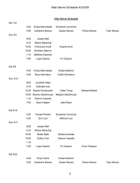 Altar Server Schedule 4/2