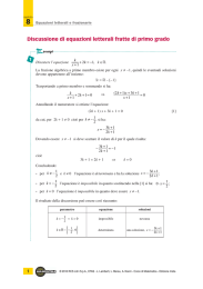 Discussione di equazioni letterali fratte di primo grado