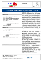 La Gestione del Paziente Aggressivo e Violento