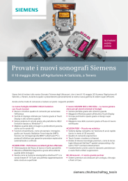 Provate i nuovi sonografi Siemens Il 10 maggio 2016, all`Agriturismo